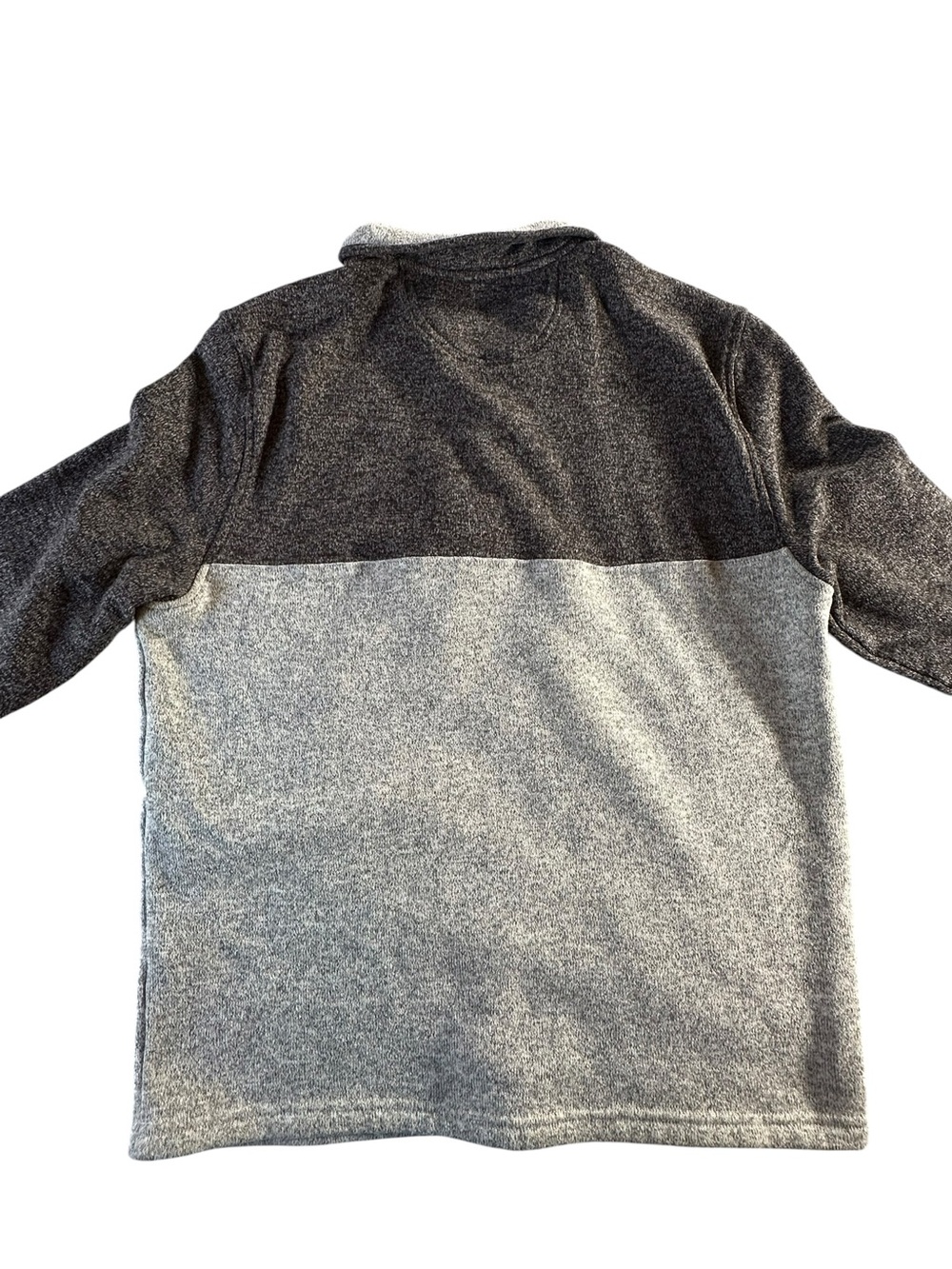 Izod Two-Tone Half-Zip Pullover - Dark Gray & Light Gray Large - Picture 7 of 13